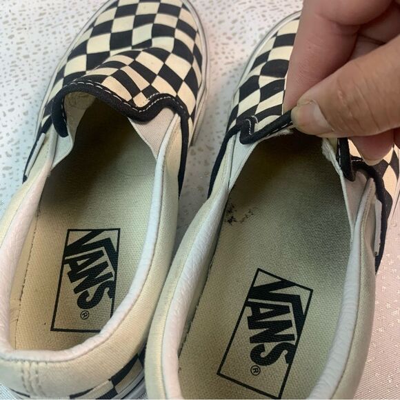 VANS Slip on Black and White Checkered Shoes - Picture 9 of 11
